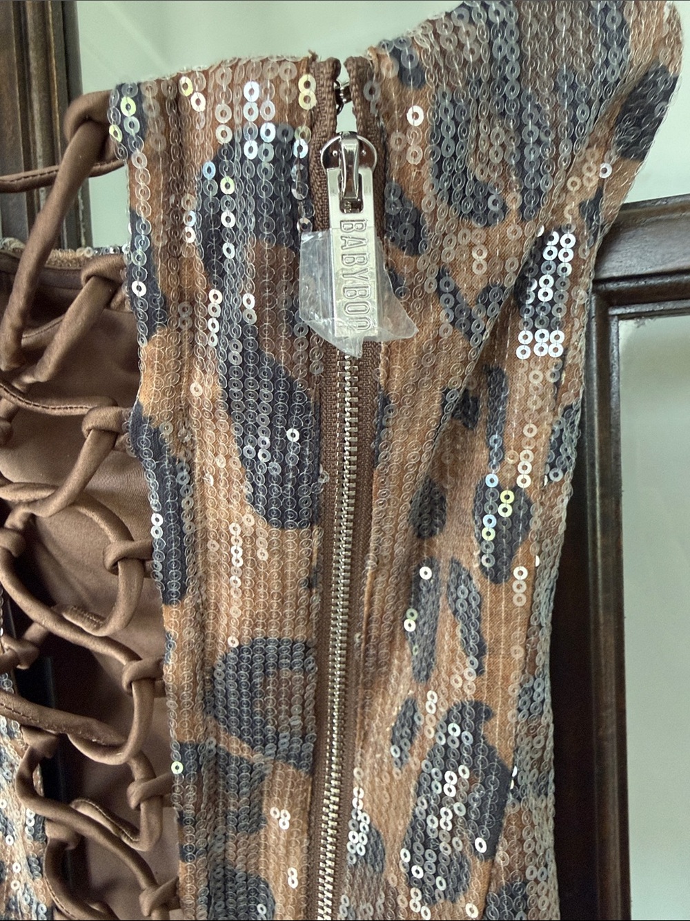 NWT Babyboo Fashion Sequin Leopard Print Maxi Skirt & Tank Set - Small - Picture 13 of 16